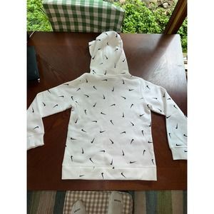 Girls Nike Swooshfetti Sweatshirt, Size Large, White/Black
